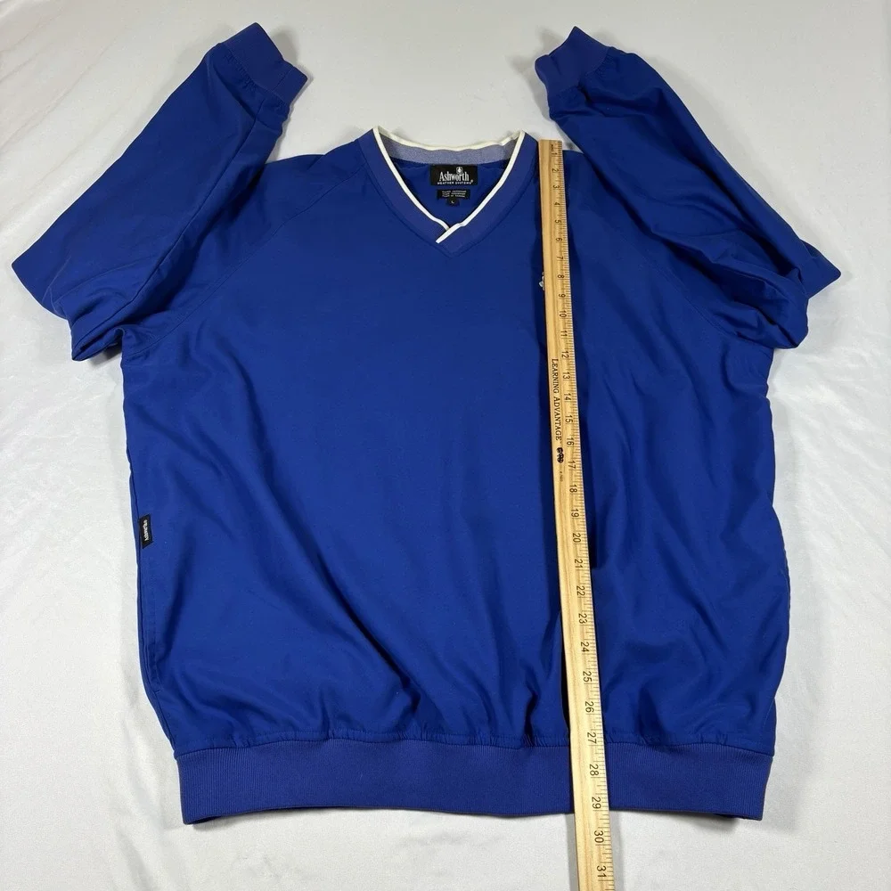Ashworth‎ Weather Systems Men's Large Vintage Blue Pullover Golf Windbreaker Y2K